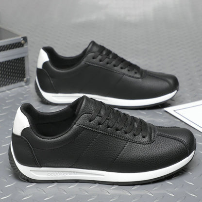Zapatillas deportivas de cuero PU para tiempo libre, running, verano, moda, antideslizantes, montañismo, tenis, tendencia, superventas, para hombre, blancas, planas