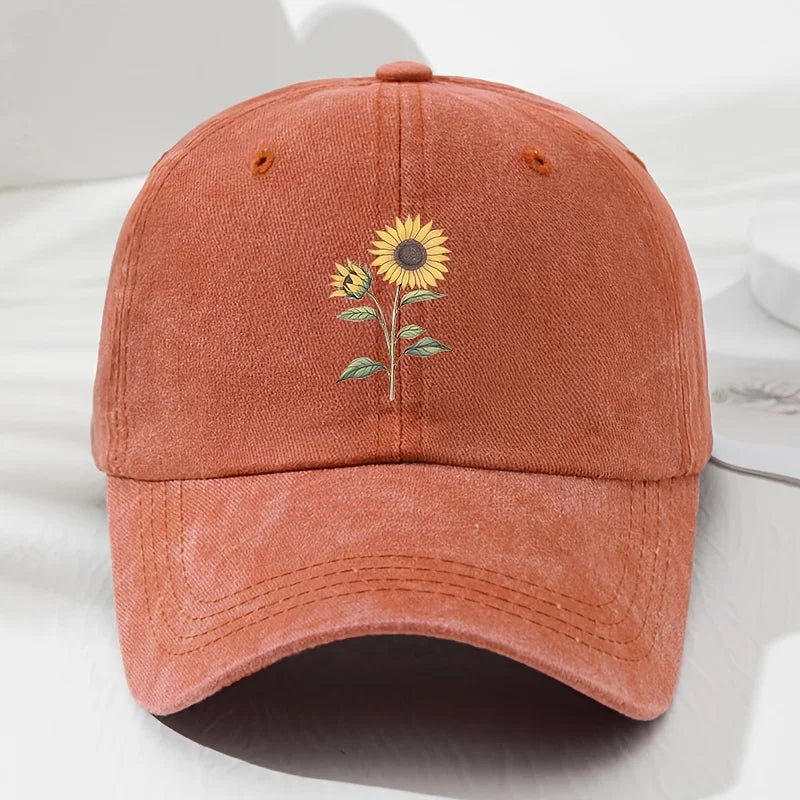 Casquette de baseball « Dad Hat » au motif rétro de tournesols, adaptée aux sports de plein air, à la pêche et au camping, casquette de randonnée