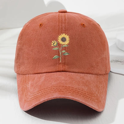 Casquette de baseball « Dad Hat » au motif rétro de tournesols, adaptée aux sports de plein air, à la pêche et au camping, casquette de randonnée