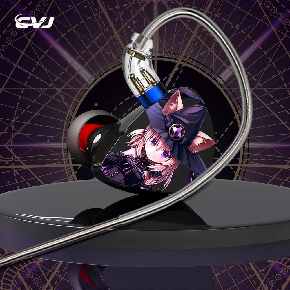 CVJ Night Elf In-Ear Wired Earphones – Dual-Channel 3.5mm HiFi Metal Earbuds with Silver-Plated Cable, High Sensitivity Bass Sound Earhook Headphones