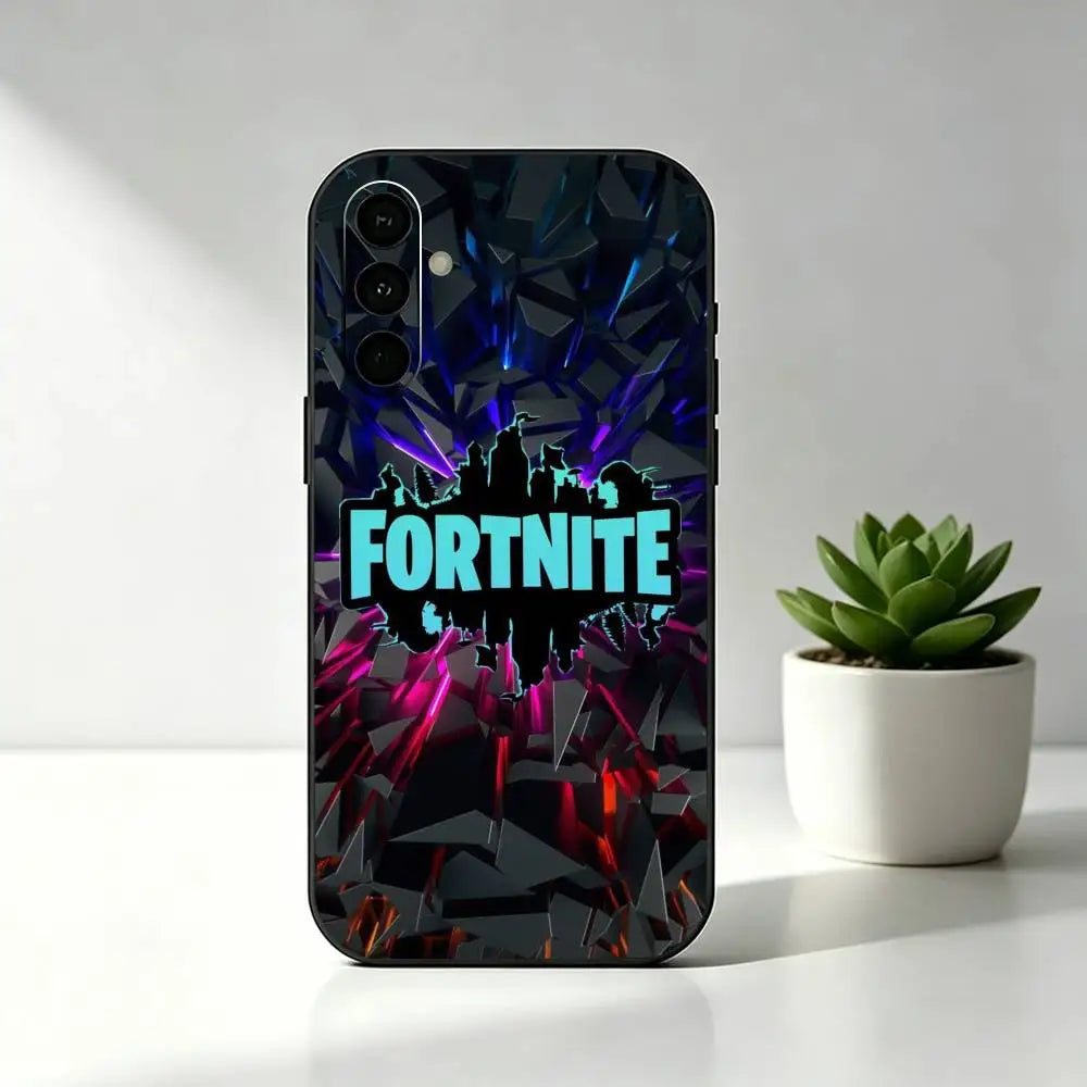 R-Royales F-Fortnites Game Phone Case Black Silicone Soft For Samsung Galaxy A73,A72,A71,A70,A53,A52,A51