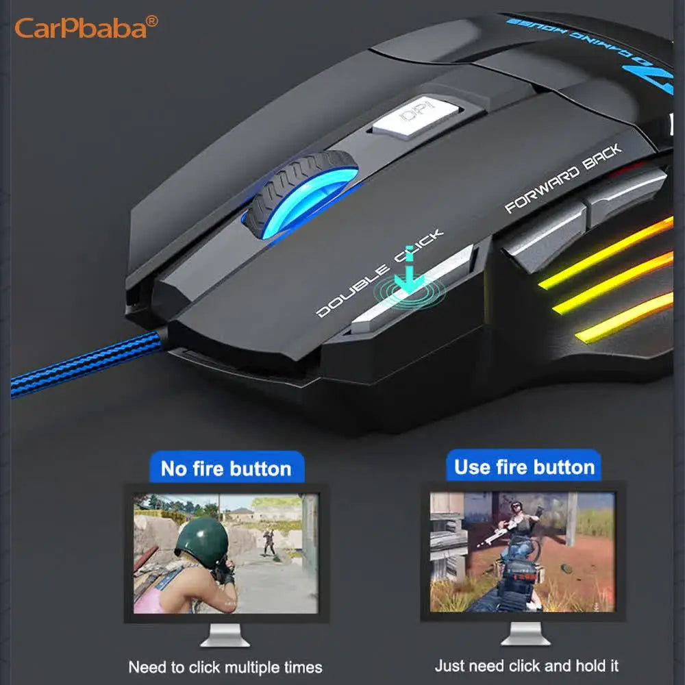IMICE X7 Optical Gaming Mouse Adjustable DPI Ergonomic Anti Slip Design Colorful Luminuse Suitable for Desktop Computers Laptop
