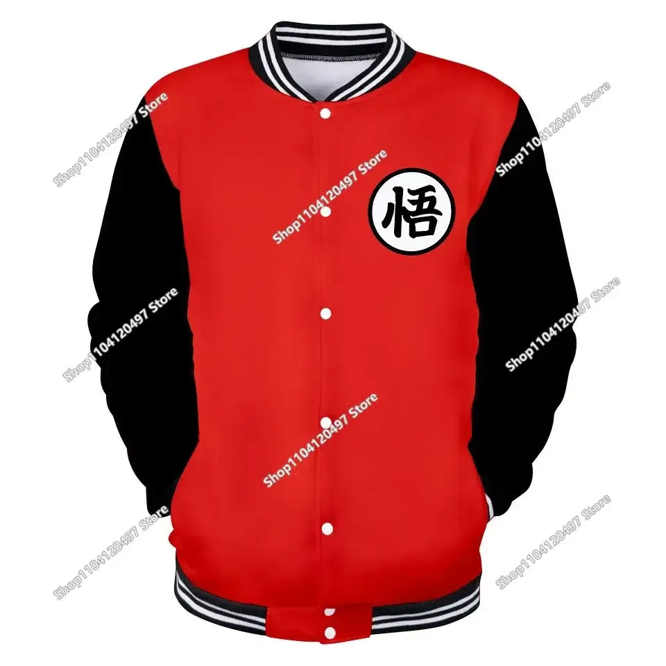 Dragon Ball Goku Kanji Symbol Men Zipper Hoodie Cartoon Japan Anime Women Sweatshirt 2025 New Fashion Children Jackets Coat, produit gaming premium Fraquane