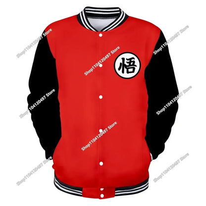 Dragon Ball Goku Kanji Symbol Men Zipper Hoodie Cartoon Japan Anime Women Sweatshirt 2025 New Fashion Children Jackets Coat, produit gaming premium Fraquane