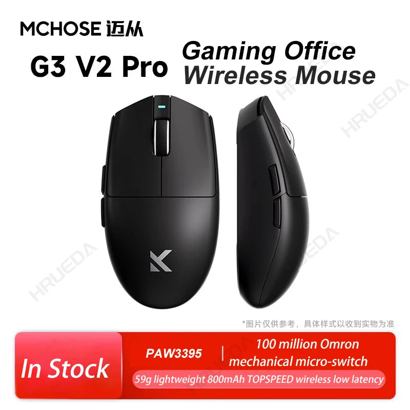 MCHOSE G3 V2 Pro bezdrátová herní myš Tri-Mode Bluetooth 800mAh dobíjecí lehká přizpůsobená ergonomická esports myš
