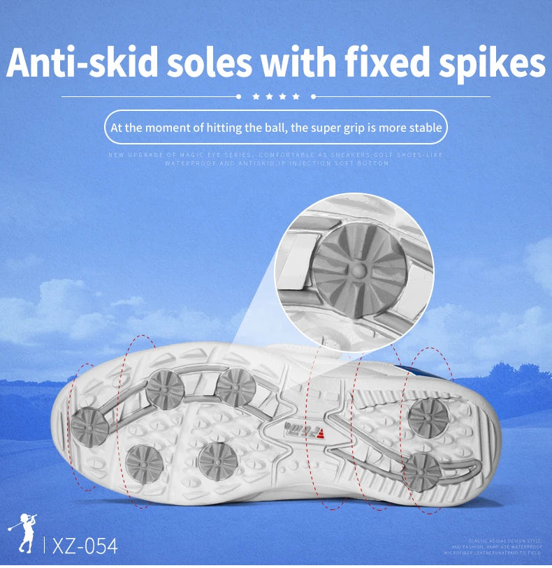 PGM Barn Flickor Pojkar Golfskor Halkfria Läder Utomhus Barnsneakers Sportskor XZ054