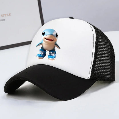 Casquette de baseball italienne Brainrot pour enfants, casquette décontractée pour garçon, chapeaux de sport pour enfants, chapeaux de soleil Tung Sahur Tralalers Shark, bonnet ajustable, cadeau pour homme