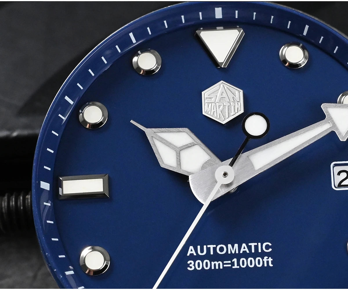 San Martin New 40-44mm Luxury Men's Diver Watch, Classic High Quality NH35 YN55 Automatic Mechanical, Sapphire, BGW-X1, 20Bar
