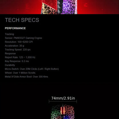 A4TECH A70 Bloody Light Strike Black Gaming Mouse, 100-6200 CPI Adjustable, 6 Sniper Modes, Durable X Glide Metal Armor Boot