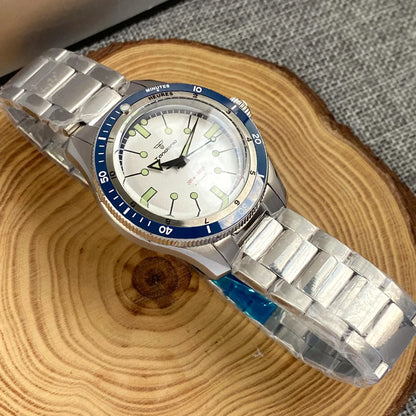 200M Water Resistant Mechanical Wristwatch Miyota 8215 Domed Sapphire Glass 120 clicks Bezel Steel Band Luminous Marks