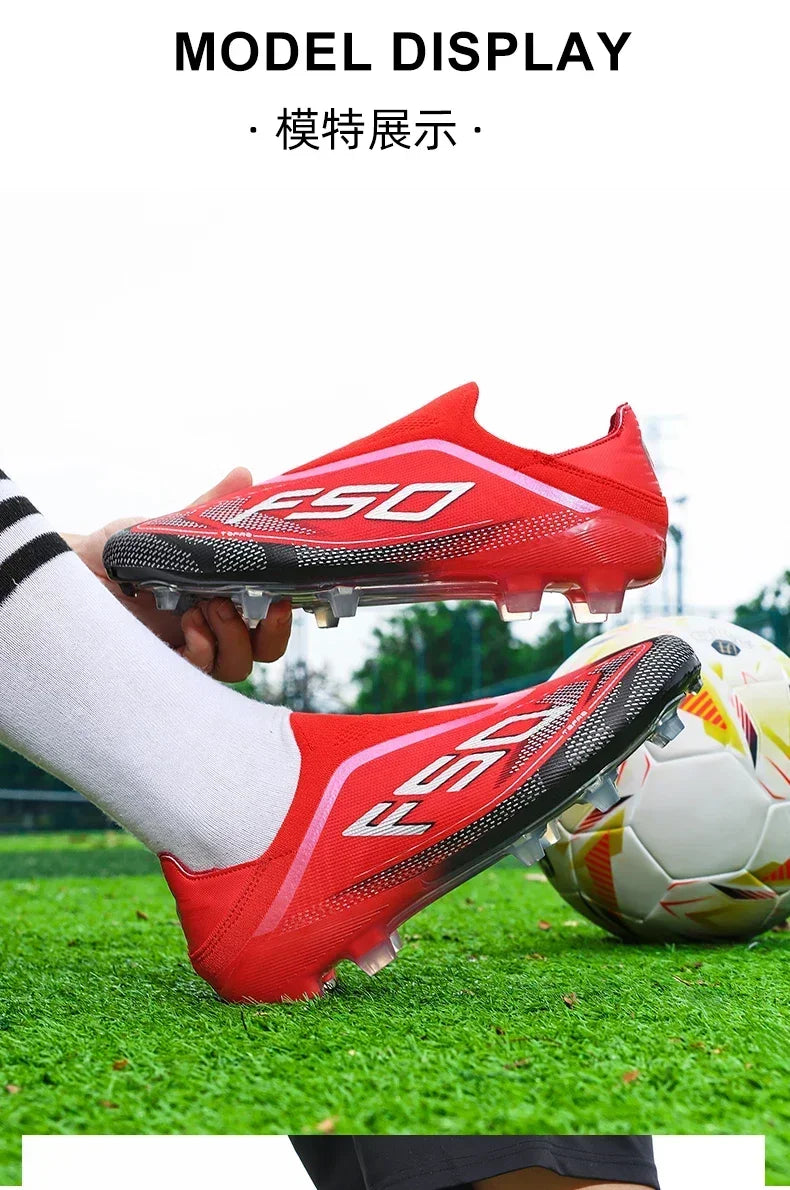 New Men Soccer Shoes Match Football Boots Non-Slip Boys High-quality Outdoor Sneakers Grass Cleats Hot-selling High-top Light