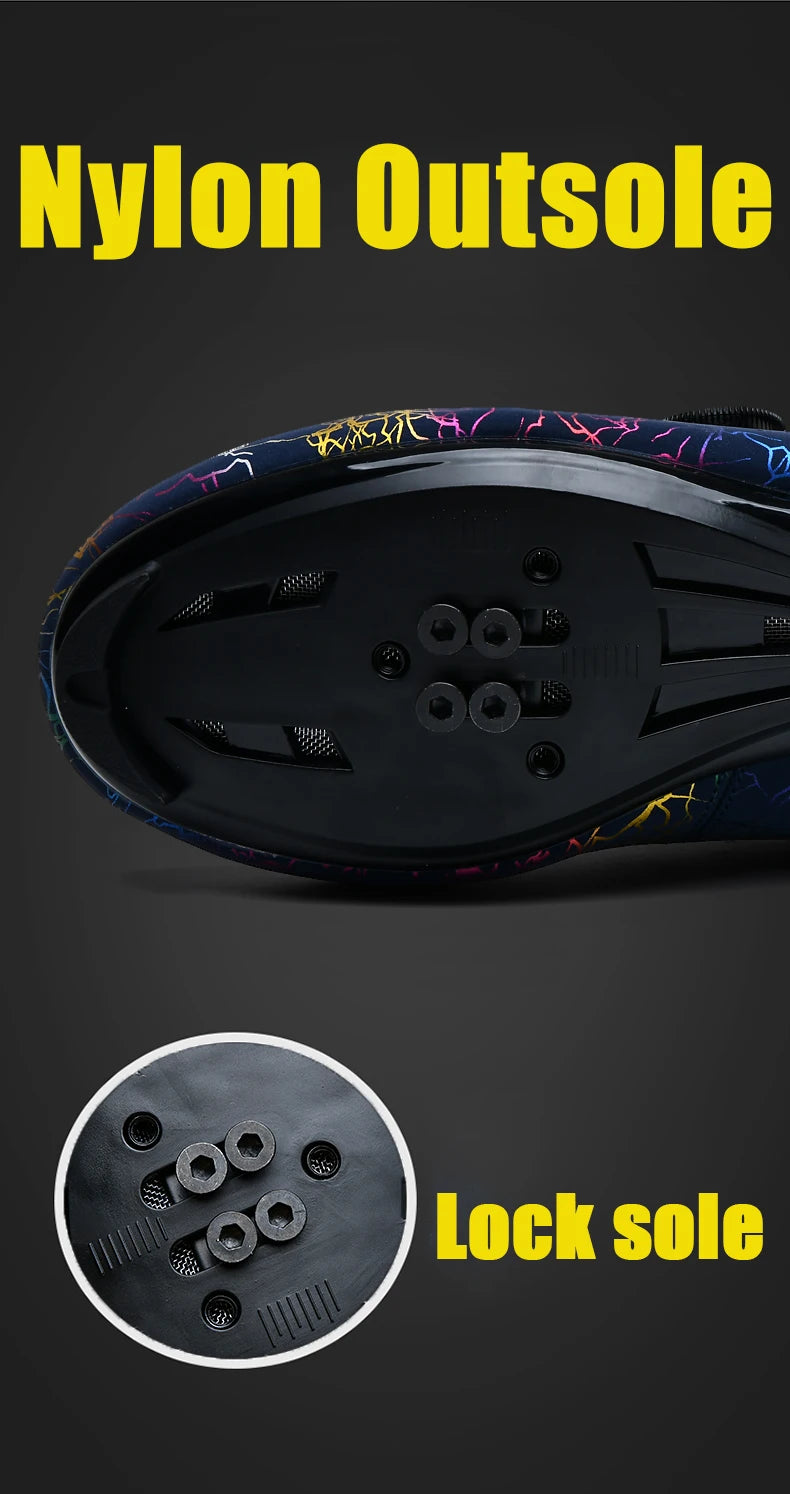 Scarpe da ciclismo professionali per bici da strada da uomo da gara con chiusura automatica, scarpe da ciclismo da donna con tacchetti SPD