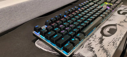 GK410 104 Full Keys Hot Swap Metal Panel Mechanical Keyboard RGB Light Green Black Tea Redaxis non-impact game computer keyboard