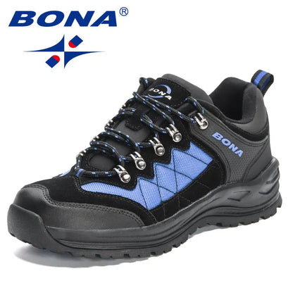 BONA 2023 New Designers Hiking Shoes Trekking Sneakers Men Shoes Man Trekking Walking Mansculino Fishing Camping Jogging Shoes