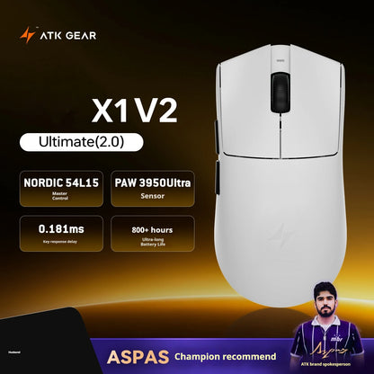 ATK X1 V2 Ultimate 2.0 -hiiri, langaton, Paw3950, ultrakevyt 54g, 750ips, 0.163ms matala viive, 650ips, uusi pelitarvike lahjaksi