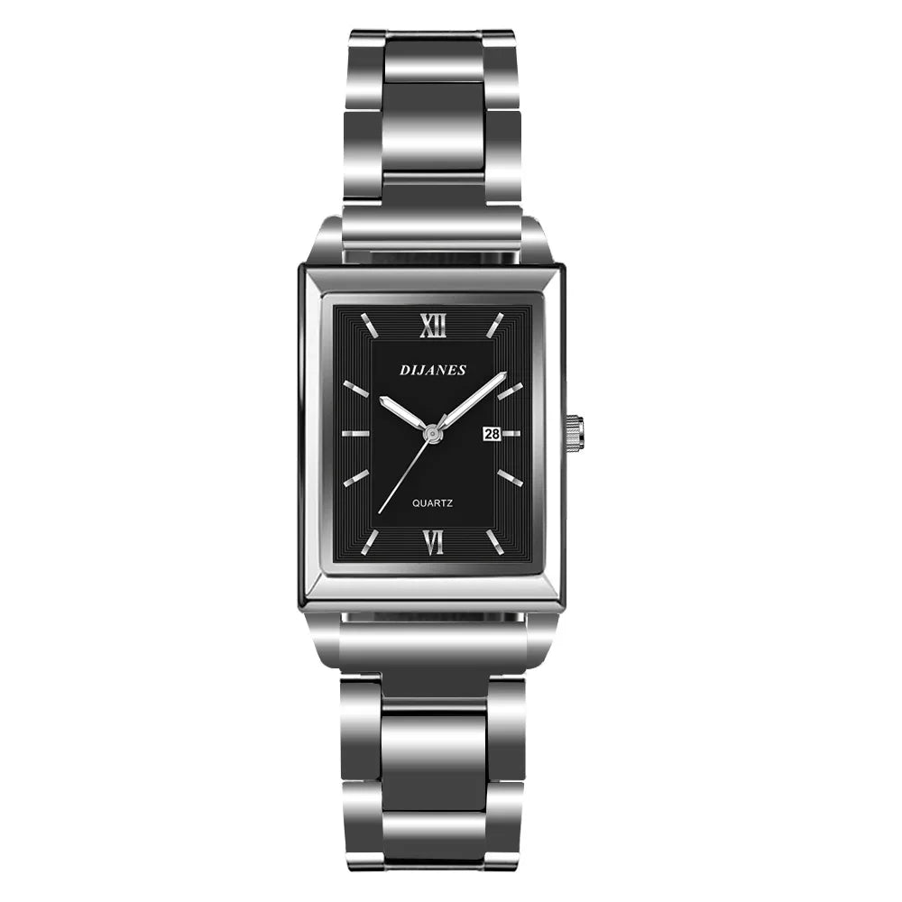 Fashion Watches for Men Luxury Rectangle Stainless Steel Men's Quartz Wristwatch Business Man Watch Clock Gift relogio masculino