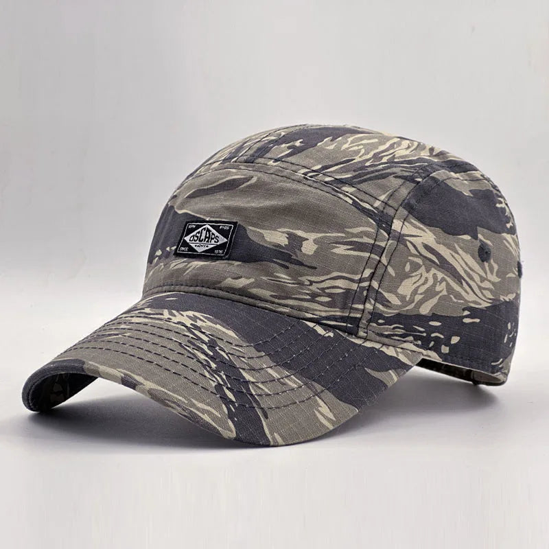 Casquette de baseball à visière courte style camouflage pour hommes et femmes, casquette unisexe tendance de protection solaire pour les activités de plein air