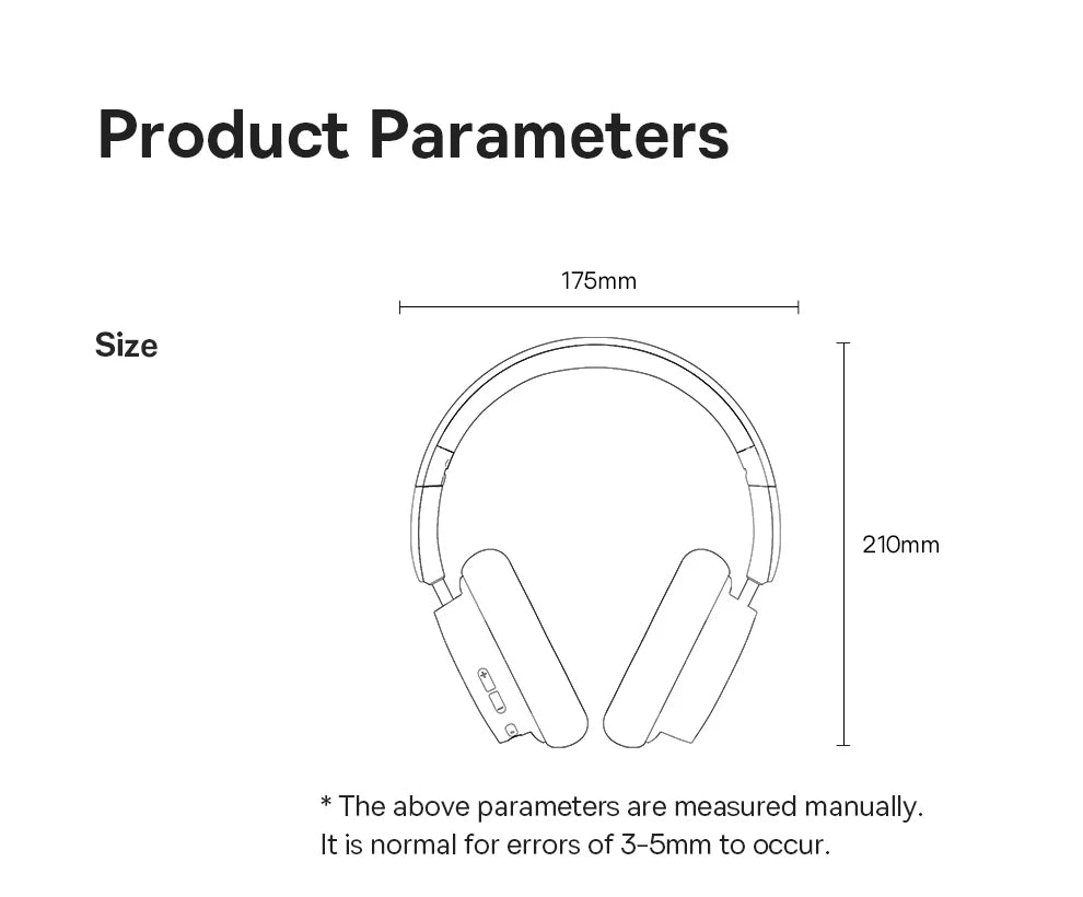 Baseus Bowie D05 Wireless Bluetooth 5.3 Headphones – HiFi Stereo Foldable 70H Battery Over-Ear Headset with Deep Bass & Dual Connection