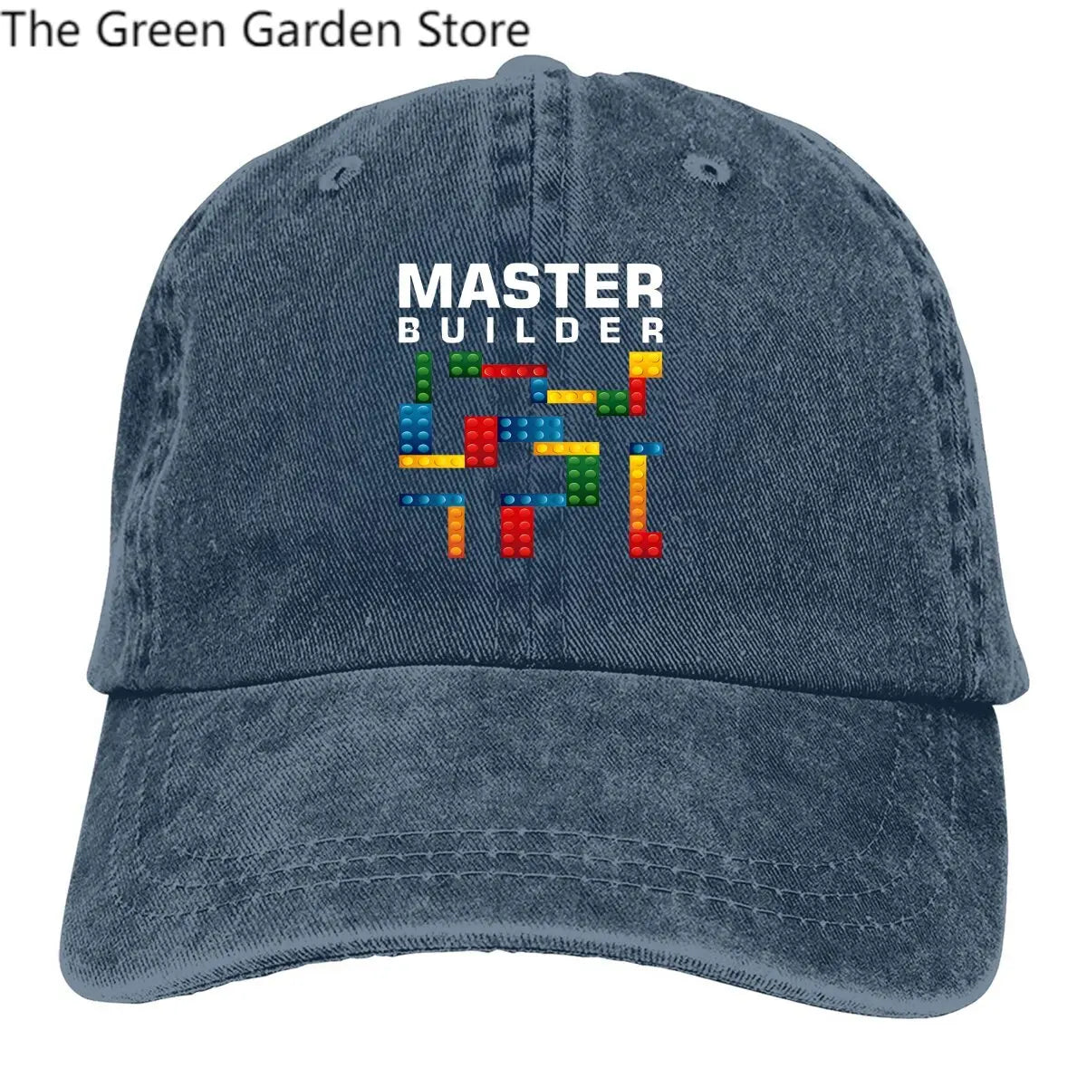 Bausteine – Mehrfarbige Herren-Kappe mit Schirm – Cool Master Builder – Bausteine – Personalisierte Schutzkappen mit Schirm