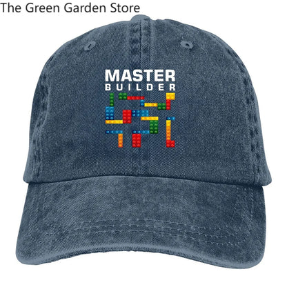 Bausteine – Mehrfarbige Herren-Kappe mit Schirm – Cool Master Builder – Bausteine – Personalisierte Schutzkappen mit Schirm