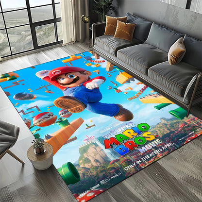 Retro Mario Cartoon  Area Rug,Carpet Rug for Home Living Room Bedroom Sofa Doormat Decor,Kids Play  Floor Mat