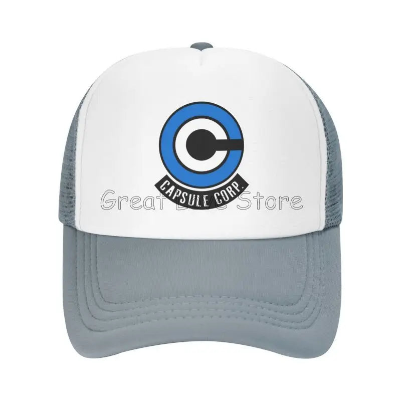 Capsule Corp Mesh-baseballkepsar Unisex Hip-Hop-truckerhatt Anime DBZ Dad Hat Justerbar racingkeps Sommartrucker Snapback-kepsar