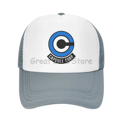 Capsule Corp Mesh-baseballkepsar Unisex Hip-Hop-truckerhatt Anime DBZ Dad Hat Justerbar racingkeps Sommartrucker Snapback-kepsar