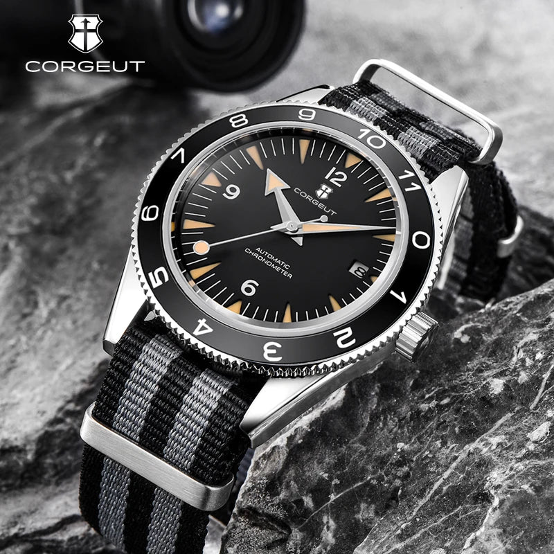 41MM Sapphire Glass 100m Waterproof Japan Automatic Luminous Men's Watch Nylon Strap