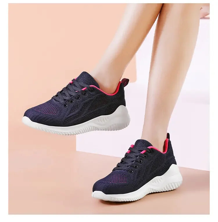 Zapatillas de running para mujer, zapatillas deportivas informales transpirables, ligeras, para gimnasio y deporte al aire libre, cómodas