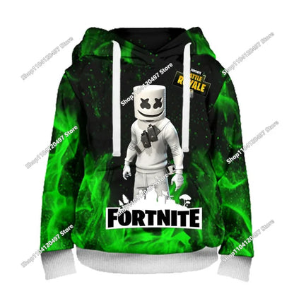 Παιδικές μπλούζες με κουκούλα Fortnite Cartoon, casual φούτερ με κουκούλα για το φθινόπωρο, ανδρικά μαλακά φούτερ με τσέπη, φαρδιές ανδρικές μπλούζες με μακριά μανίκια