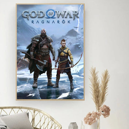 Game God Of War Poster DIY Vintage Movie Poster Wall Art Painting Study Stickers Small Szie Wall Painting