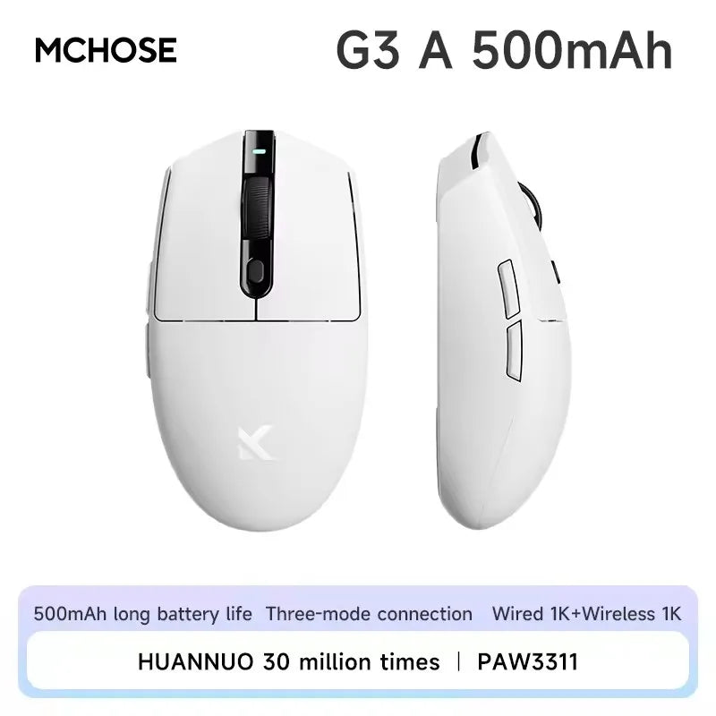 MCHOSE G3 V2 Pro bezdrátová herní myš Tri-Mode Bluetooth 800mAh dobíjecí lehká přizpůsobená ergonomická esports myš