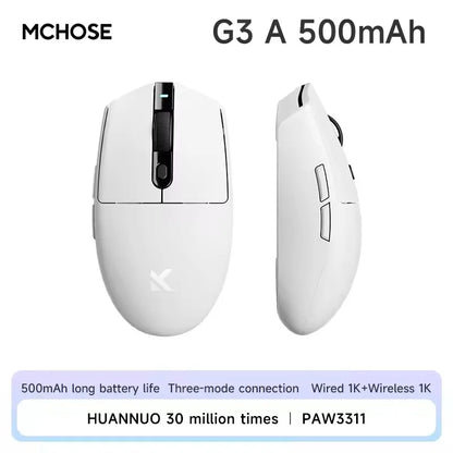MCHOSE G3 V2 Pro bezdrátová herní myš Tri-Mode Bluetooth 800mAh dobíjecí lehká přizpůsobená ergonomická esports myš