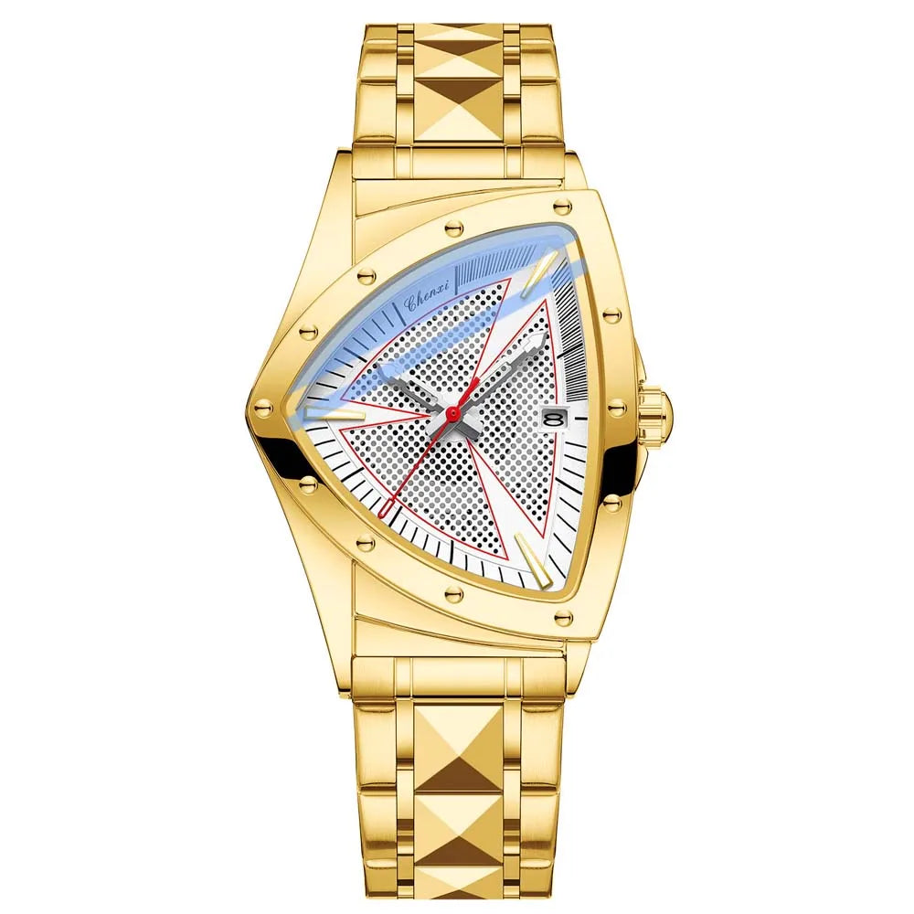 CHENXI Fashion Men's Watch Quartz Wristwatch Casual Hollow Triangle Watch Luxury Men's Gift Clock  Relojes Para