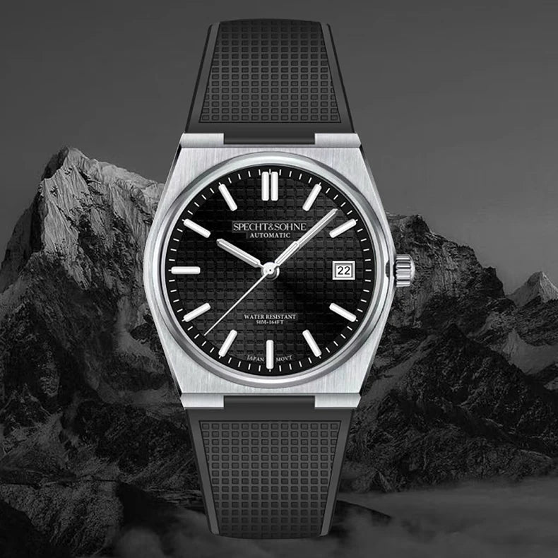 SPECHT&SOHNE New 37MM Men's Watches Luxury Automatic Watch For Men Rose Gold Stainless Steel Mechanical Wristwatch Waterproof