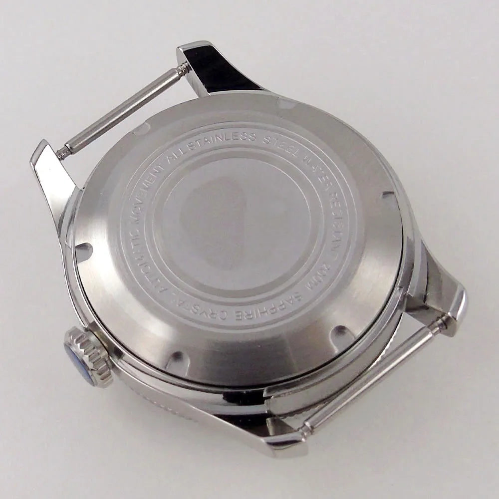 200M Water Resistant Mechanical Wristwatch Miyota 8215 Domed Sapphire Glass 120 clicks Bezel Steel Band Luminous Marks