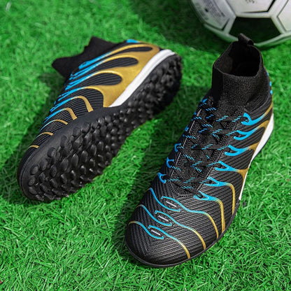 Men Soccer Shoes Sport FG/TF Outdoor Football Boots Training Boys Match Non Slip Long Spikes Cleats Indoor Futsal Comfortable