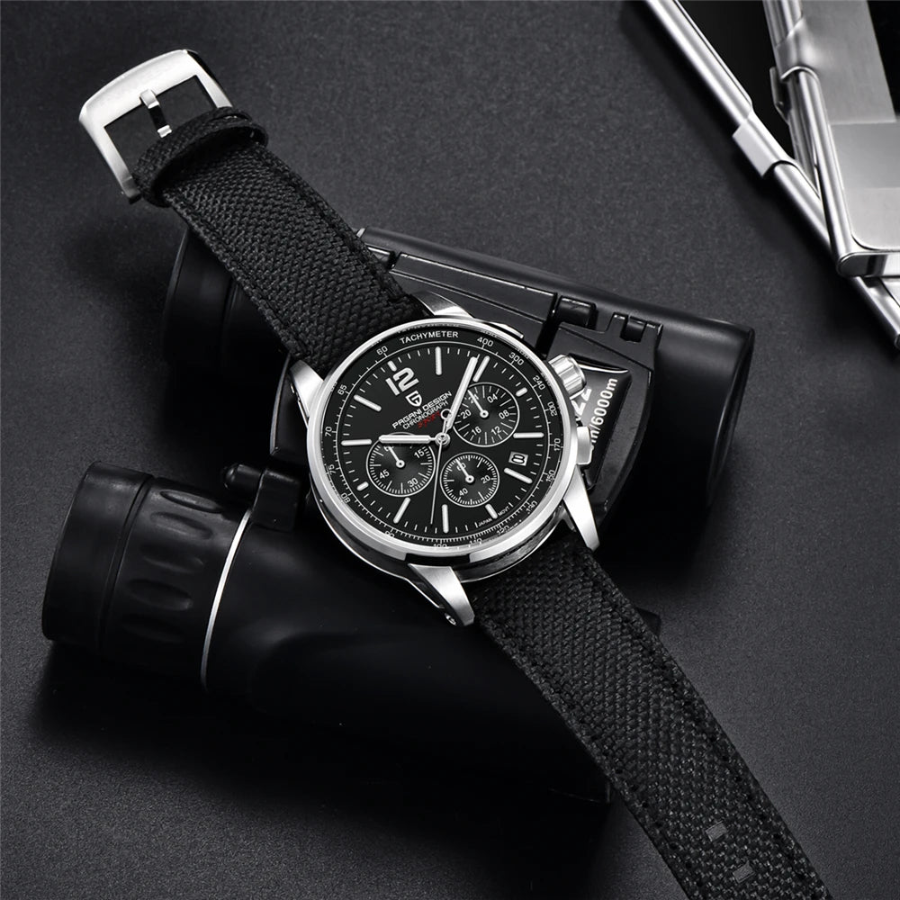 PAGANI DESIGN 2025 New Men Quartz Watches VK63 Fashion Casual 100M Water Resistant Sapphire Glass Stainless Steel Watches