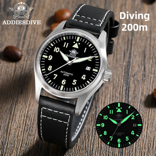 ADDIESDIVE Watches For Men C3 Super Luminous 200m Waterproof  Japan 8215 316L Stainless Reloj Hombre Automatic Mechanical Watch