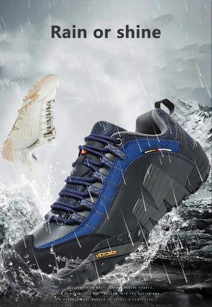 Scarpe da alpinismo da uomo in vera pelle per sport all'aria aperta, antiscivolo, da alpinismo ed escursionismo, scarpe traspiranti da turismo