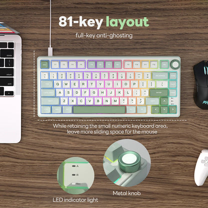 Royal Kludge RK R75 Brazilian Mechanical Keyboard Gasket Wired Gamer Keyboard Hot-swappable 80 Keys RGB Backlit MDA PBT Keycaps