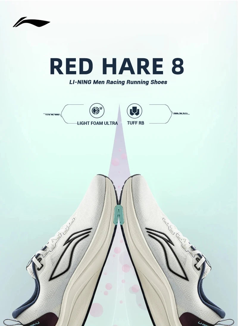 Muške trkaće tenisice za trčanje Li-Ning RED HARE 8 LIGHT FOAM ULTRA, reflektirajuće stabilne tenisice s amortizacijom, lagane LiNing tenisice ARPV001