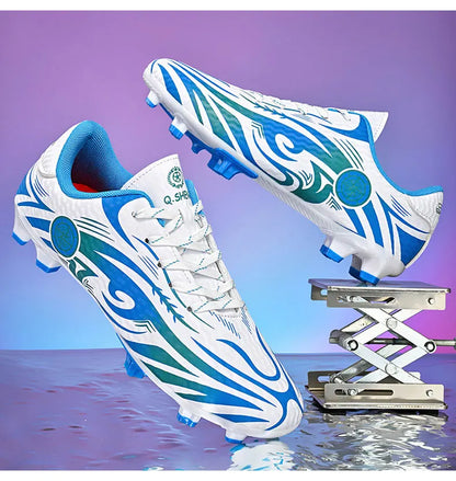 Scarpe da calcio originali da uomo, scarpe da allenamento, scarpe da calcio per bambini antiscivolo da esterno con tacchetti lunghi, scarpe da futsal da uomo, taglie 32-45
