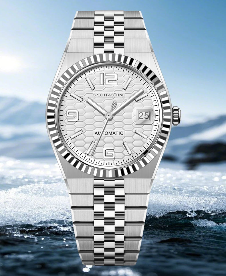 Specht & Söhne New Mens Watches Miyota 8215 Automatic Mechanical Wristwatches Stainless Steel Watch Relogio Masculino 37MM
