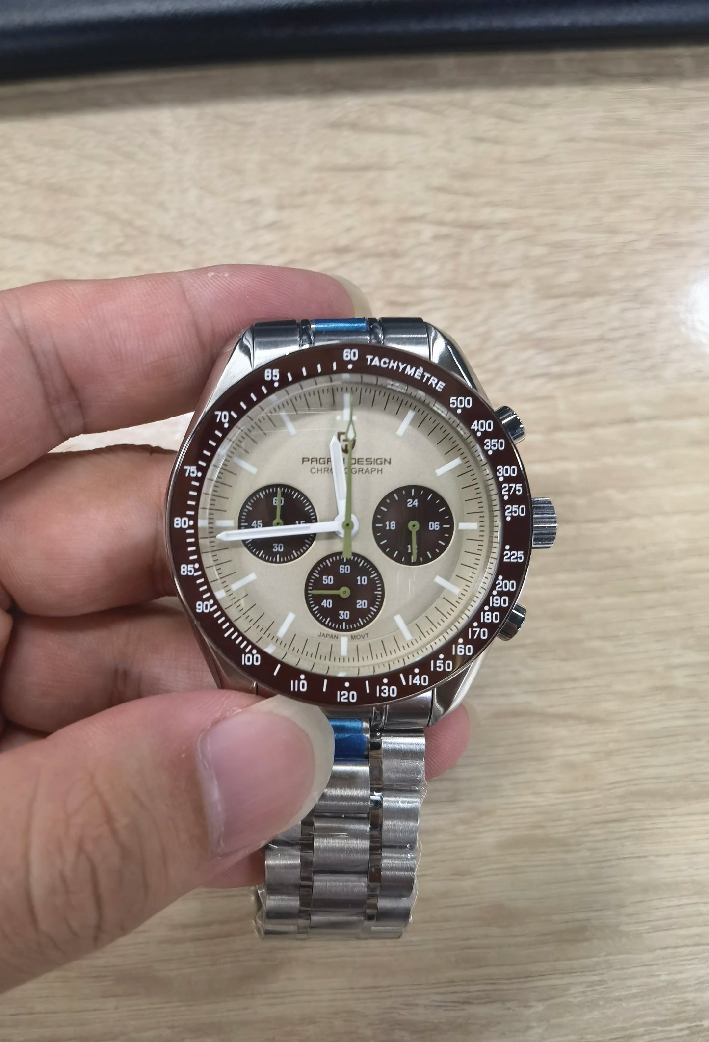 PAGANI DESIGN Saturn Men's Watches 2026 New Top Luxury Quartz Watch Men Light Tan Chronograph AR Sapphire crystal Wristwatch Men