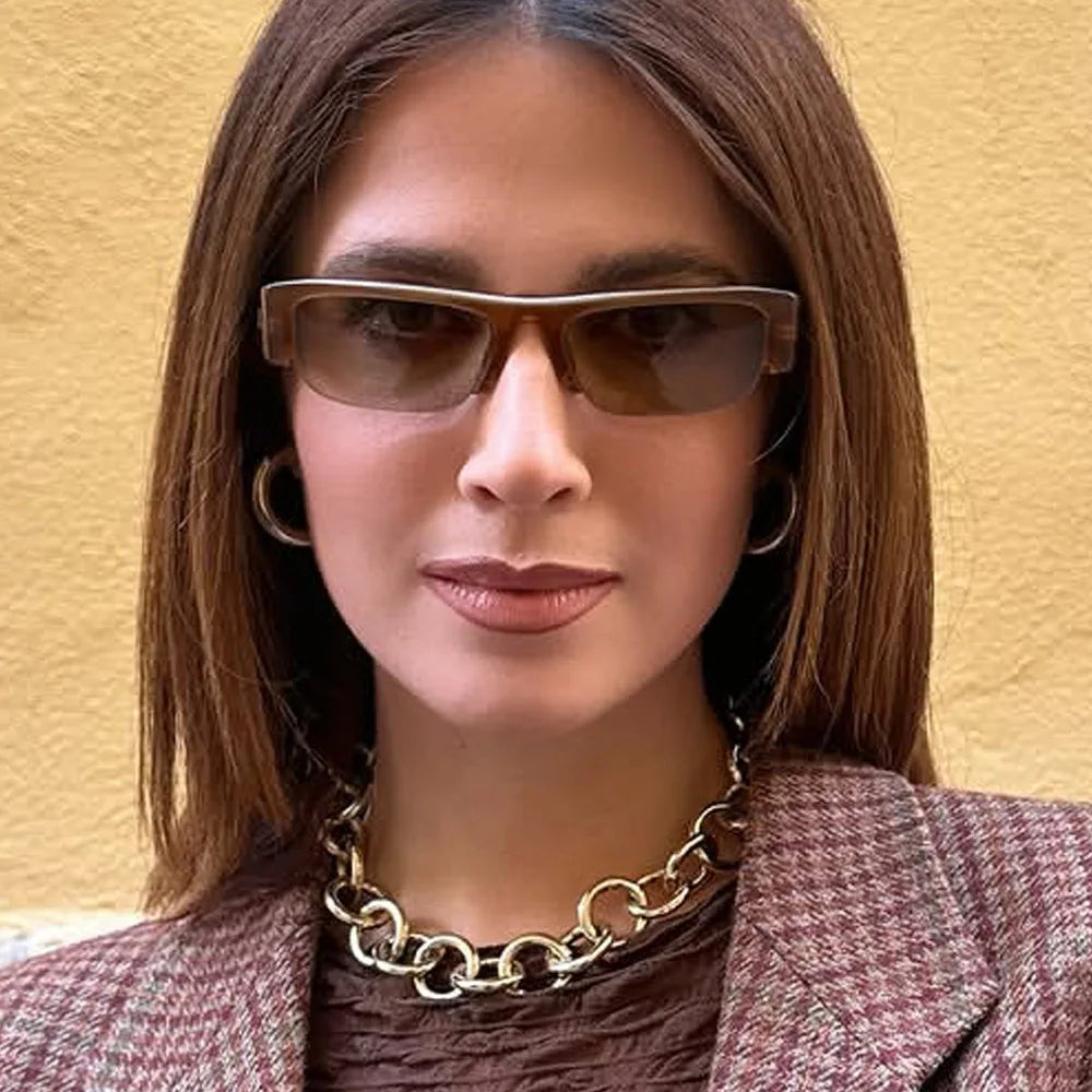 vintage small rectangle half frame black sunglasses for new fashion leopard gradient sun glasses ladies trendy driving eyewear