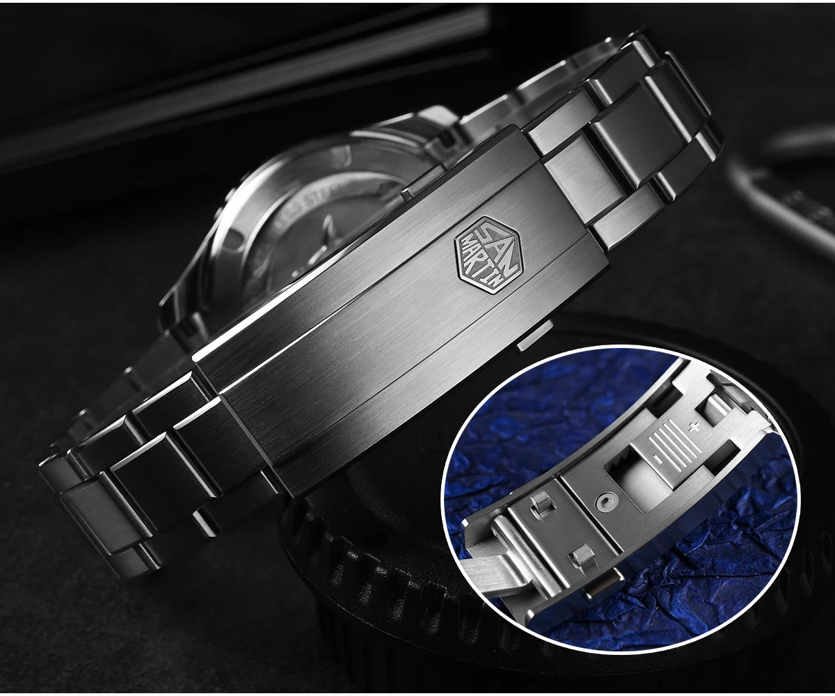 San Martin New 40-44mm Luxury Men's Diver Watch, Classic High Quality NH35 YN55 Automatic Mechanical, Sapphire, BGW-X1, 20Bar