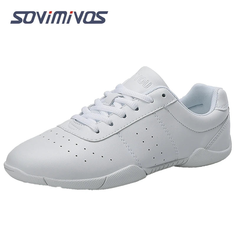Zapatillas de baile para mujer, zapatillas deportivas planas y ligeras, zapatillas de gimnasia aeróbica de competición, zapatillas deportivas para fitness, zapatillas de baile blancas.