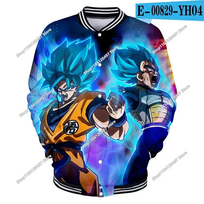 Dragon Ball Goku Kanji Symbol Men Zipper Hoodie Cartoon Japan Anime Women Sweatshirt 2025 New Fashion Children Jackets Coat, produit gaming premium Fraquane