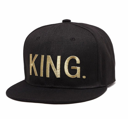 Unisex KING QUEEN Golden Thread Embroidery Hip-hop Hats Spring Autumn Outdoor Adjustable Casual Baseball Caps Sunscreen Hat Cap